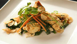 Spiced Red Snapper Fried In Maggi Coconut Batter On  A Maggi Nooles