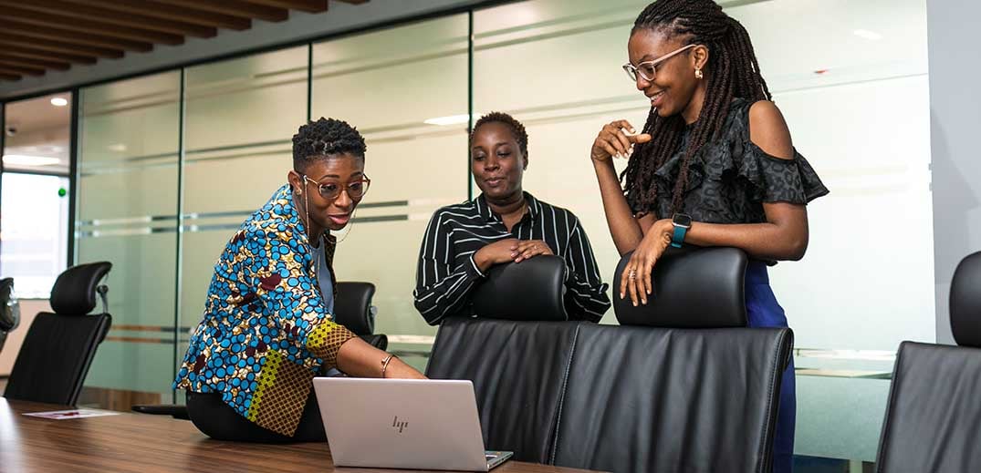 three women in office